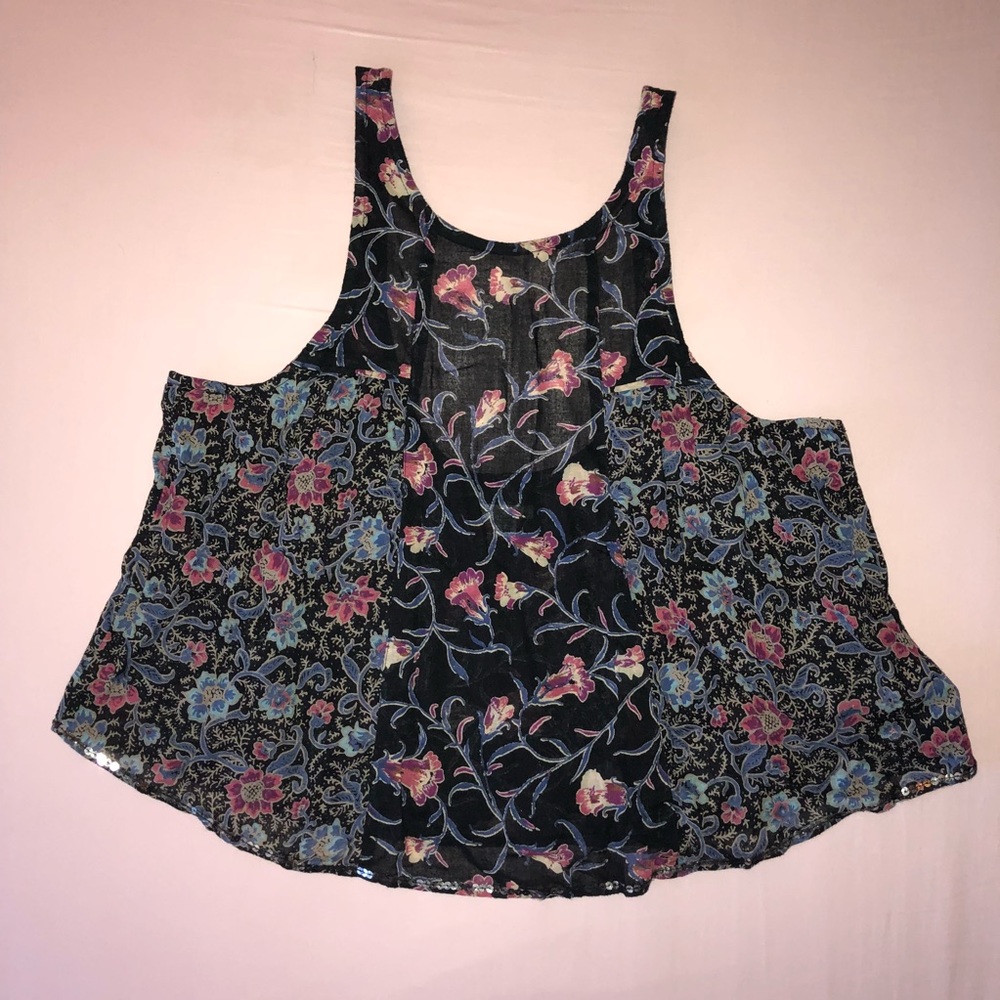 Ecote Floral Sequin Festival Tank